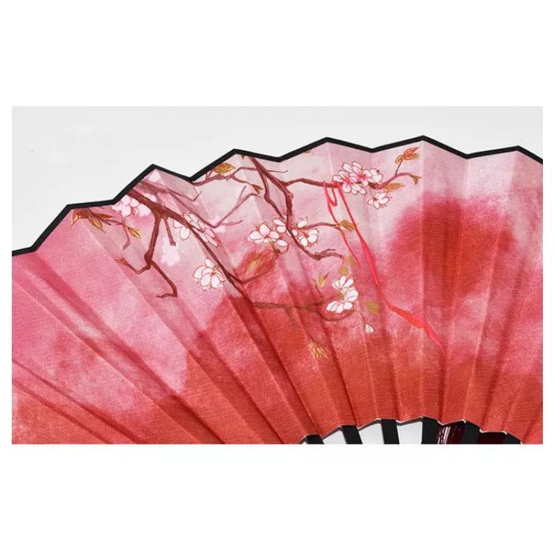Hand fan japanese folding fan - white kitsune