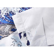 Haori | Jumping Koi & The Waves Printed Sukajan Kimono Jacket | Foxtume