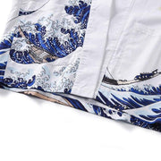 Haori | Jumping Koi & The Waves Printed Sukajan Kimono Jacket | Foxtume