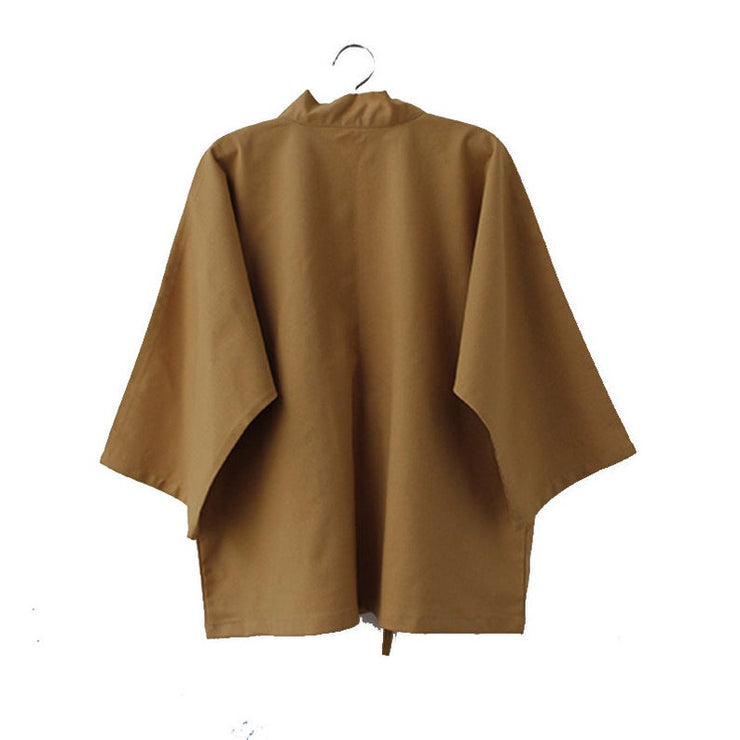 Khaki Traditional Japanese Style Women's Kimono Jacket Haori