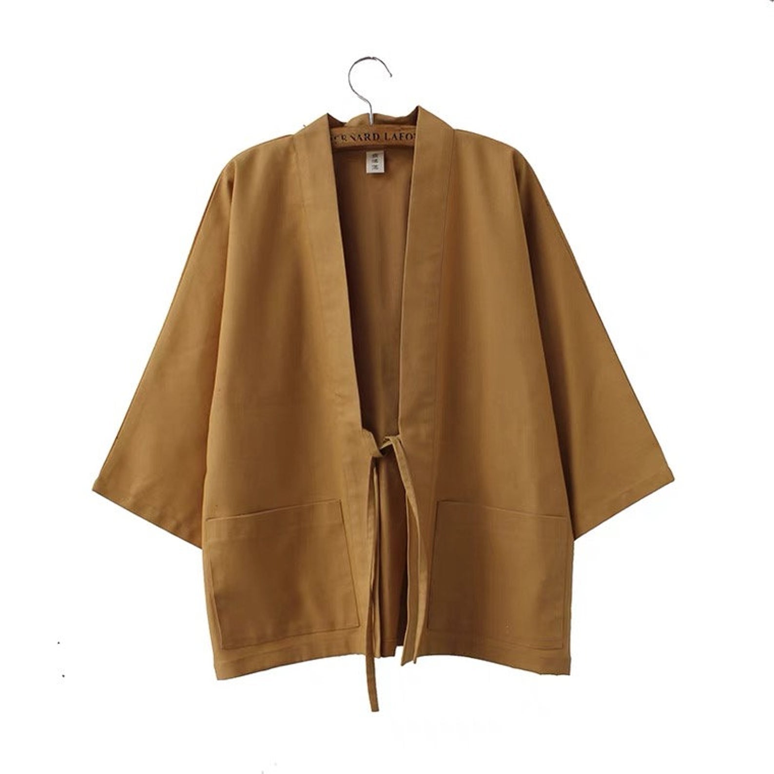 Khaki Traditional Japanese Style Women's Kimono Jacket Haori | Foxtume