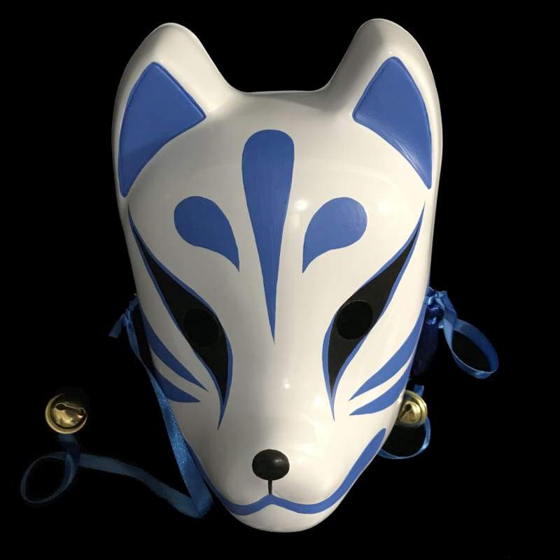 スイムスーツデパートメント／ウッドカービングお面フォックスマスクFox Mask Kitsune Fox Mask - Blue/Orange – Space Armory | Japanese Mask and