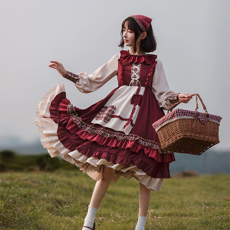 Red Riding Hood Lolita Cape Dress