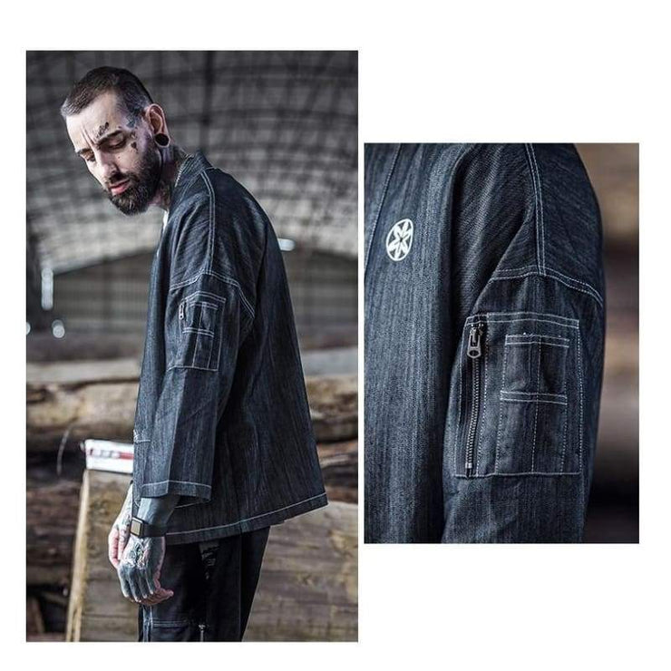 Haori | Men Denim Kimono Jacket | Foxtume