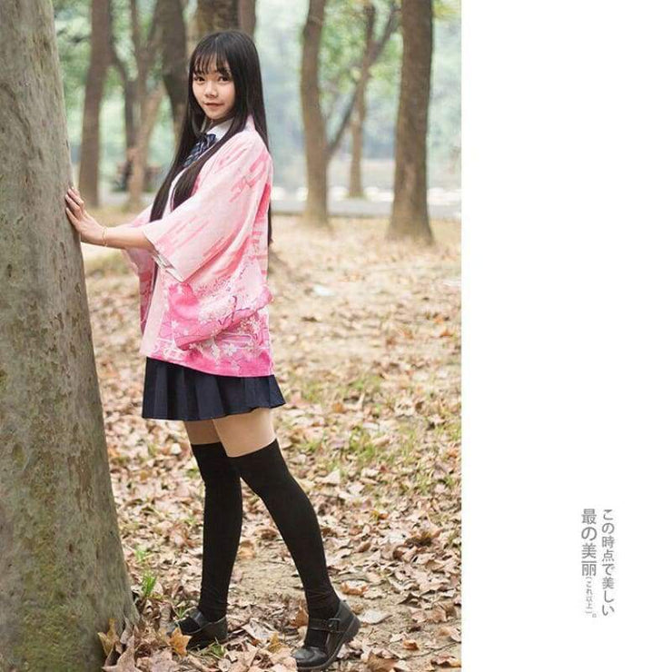 Haori | Pink Deer Couples Kimono Cardigan | Foxtume