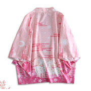 Haori | Pink Deer Couples Kimono Cardigan | Foxtume