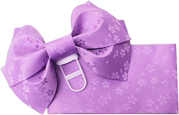 Purple Pre-Tied Bow Obi Yukata Waistband