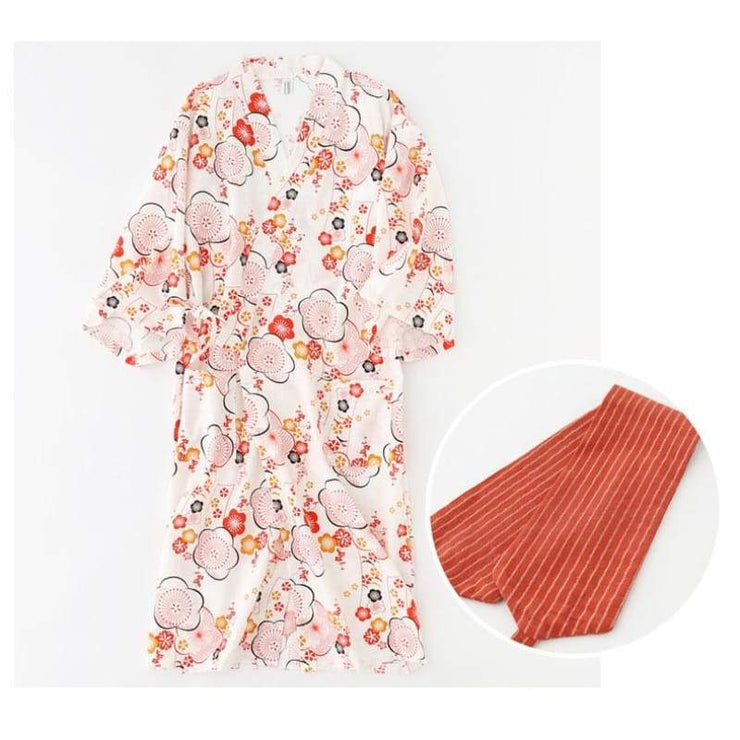 Yukata | Red Tone Floral Print Homewear | Foxtume