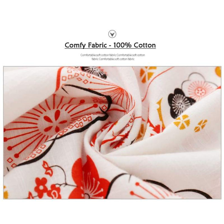 Yukata | Red Tone Floral Print Homewear | Foxtume