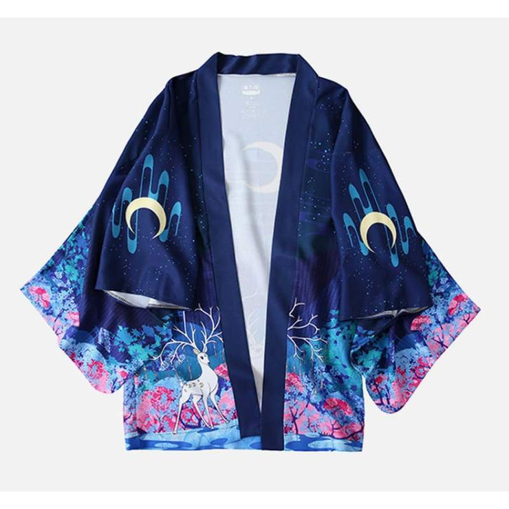 Haori | Reindeer Under The Moon Kimono Cardigan | Foxtume