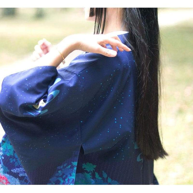 Haori | Reindeer Under The Moon Kimono Cardigan | Foxtume