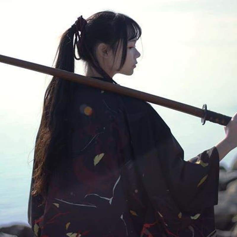 Haori Reversible Day And Night Crow Haori Foxtume