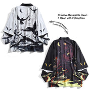 Reversible Day and Night Raven Haori