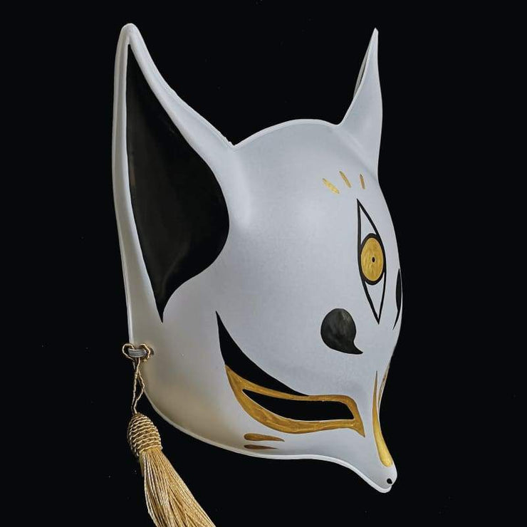 Kitsune Mask | Sharp Ears - Golden Third Eye | Foxtume