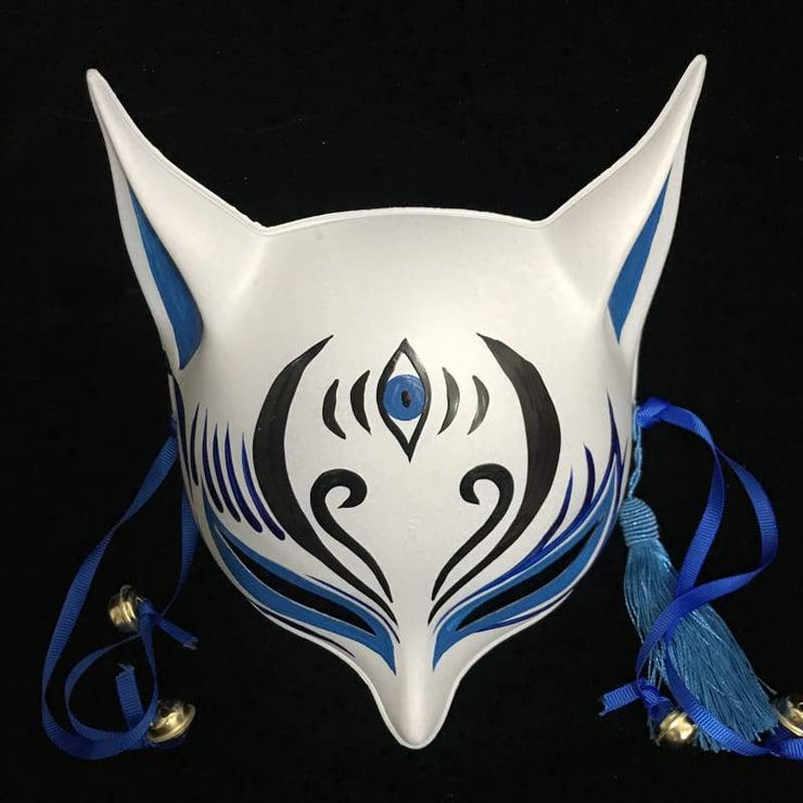 Kitsune Mask | Sharp Ears - The Third Eye In Blue | Foxtume