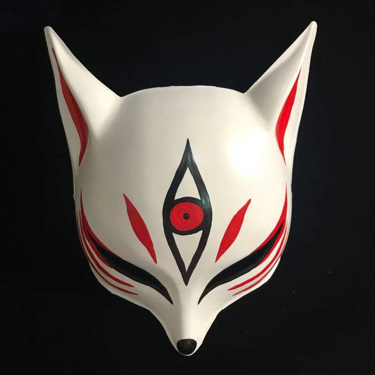 Kitsune Mask | Sharp Ears - The Third Eye In Red | Foxtume