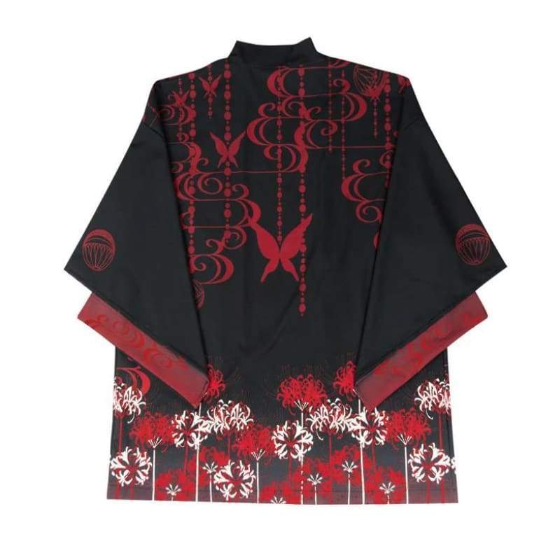 spider lily fabric Haori spider lily gothic kimono cardigan foxtume