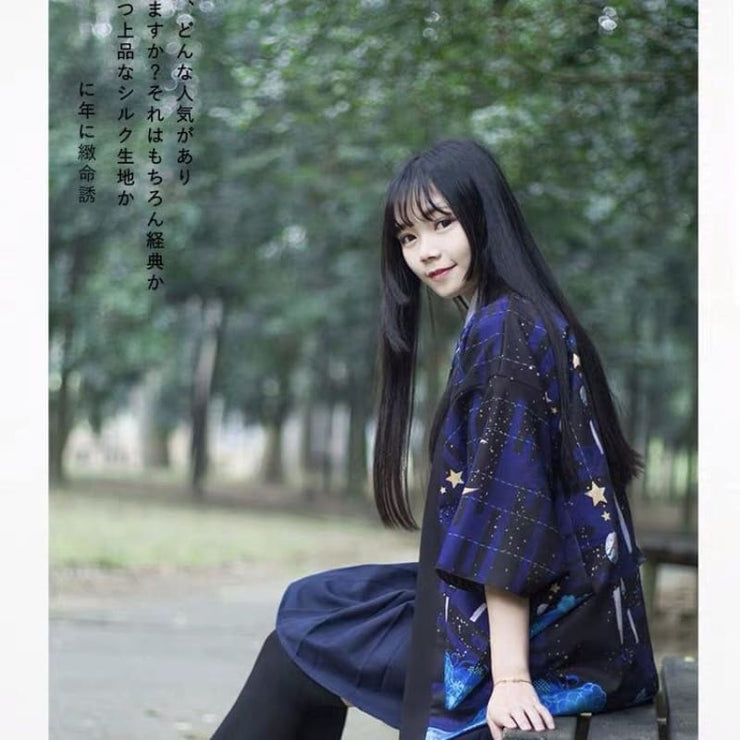 Haori | Starry Wind Chime Kimono Cardigan | Foxtume