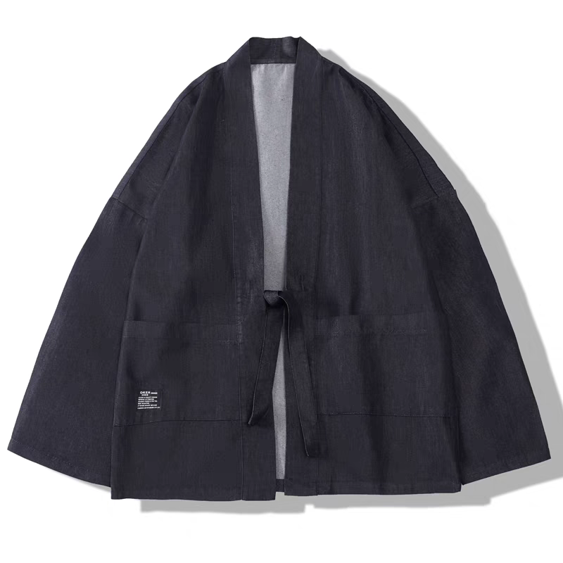 Men's Loose Fit Denim Kimono Jacket Men's Loose Fit Denim Kimono Jacket