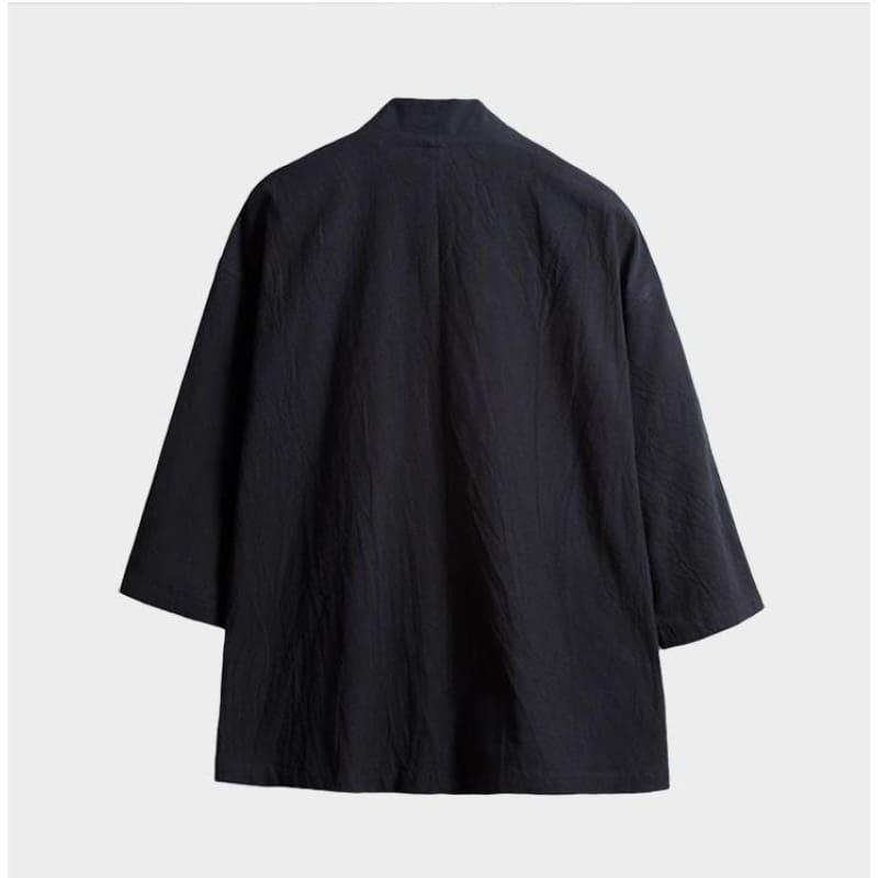 Black & Red Haori Jacket - Men's traditional Japanese Kimono | Foxtume