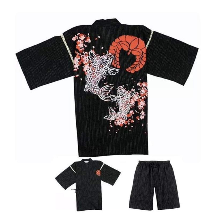 Jinbei | Twin Carp Floral Print Homewear | Foxtume