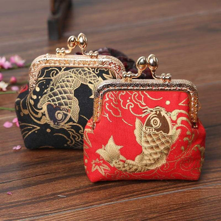 Fabric Craft | Vintage Carp Pattern Womens Pouch | Foxtume