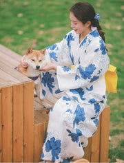 Women Festival Wear Yukata [Blue Paeonia]