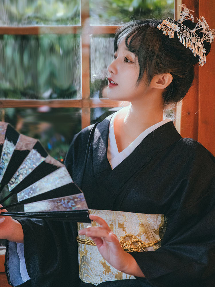 ファンデーション kimono4 Women Festival Wear Black Yukata [Hanabi] | Japanese Kimono Shop