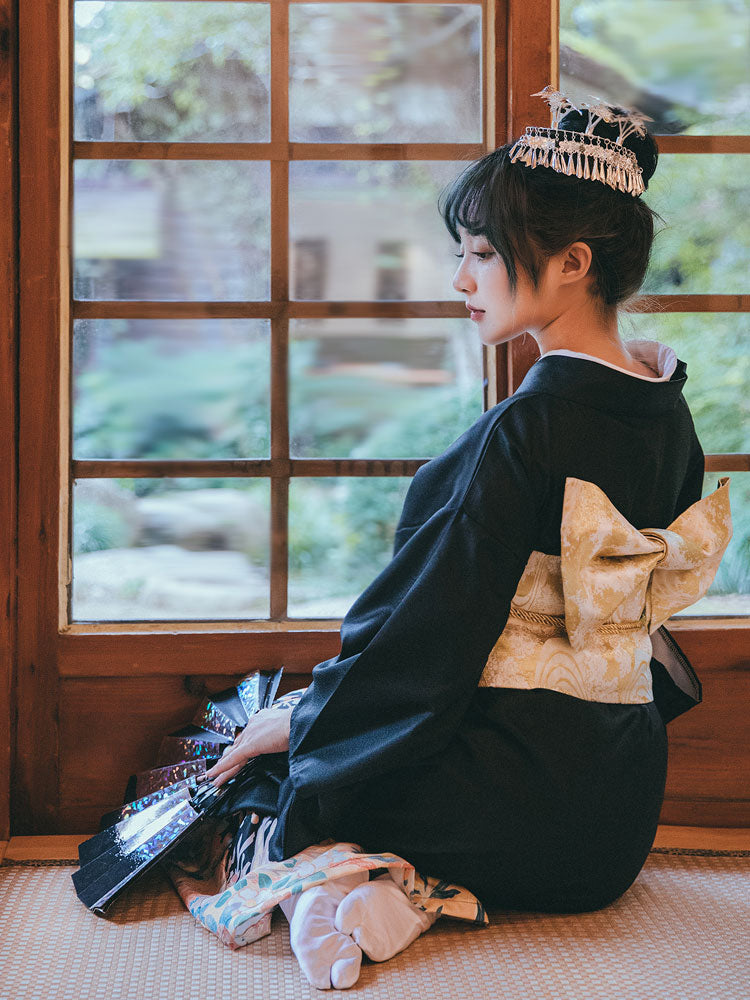 Women Festival Wear Black Yukata [Hanabi] | Japanese Kimono Shop