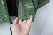 Women Green Stripe Kimono Jacket Haori