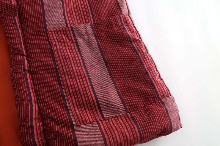 Red Stripe Quilted Cotton Kimono Jacket