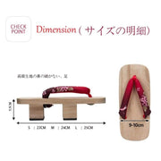 Geta | Women Two Teeth Wooden Sandals [Cherry Blossom] | Foxtume