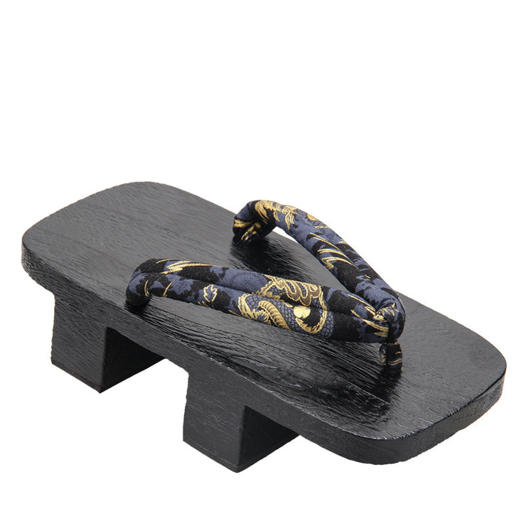 Men Two Teeth Geta Wooden Sandals [Golden Dragon]