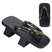 Men Two Teeth Geta Wooden Sandals [Golden Dragon]